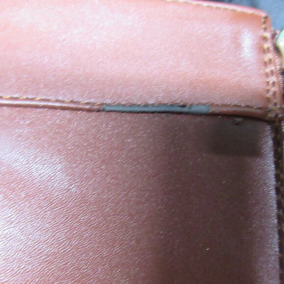 Vintage Look Cognac Sheepskin + PU Leather Lace Up Stacked Heel Knee High Boots - Picture 13 of 15